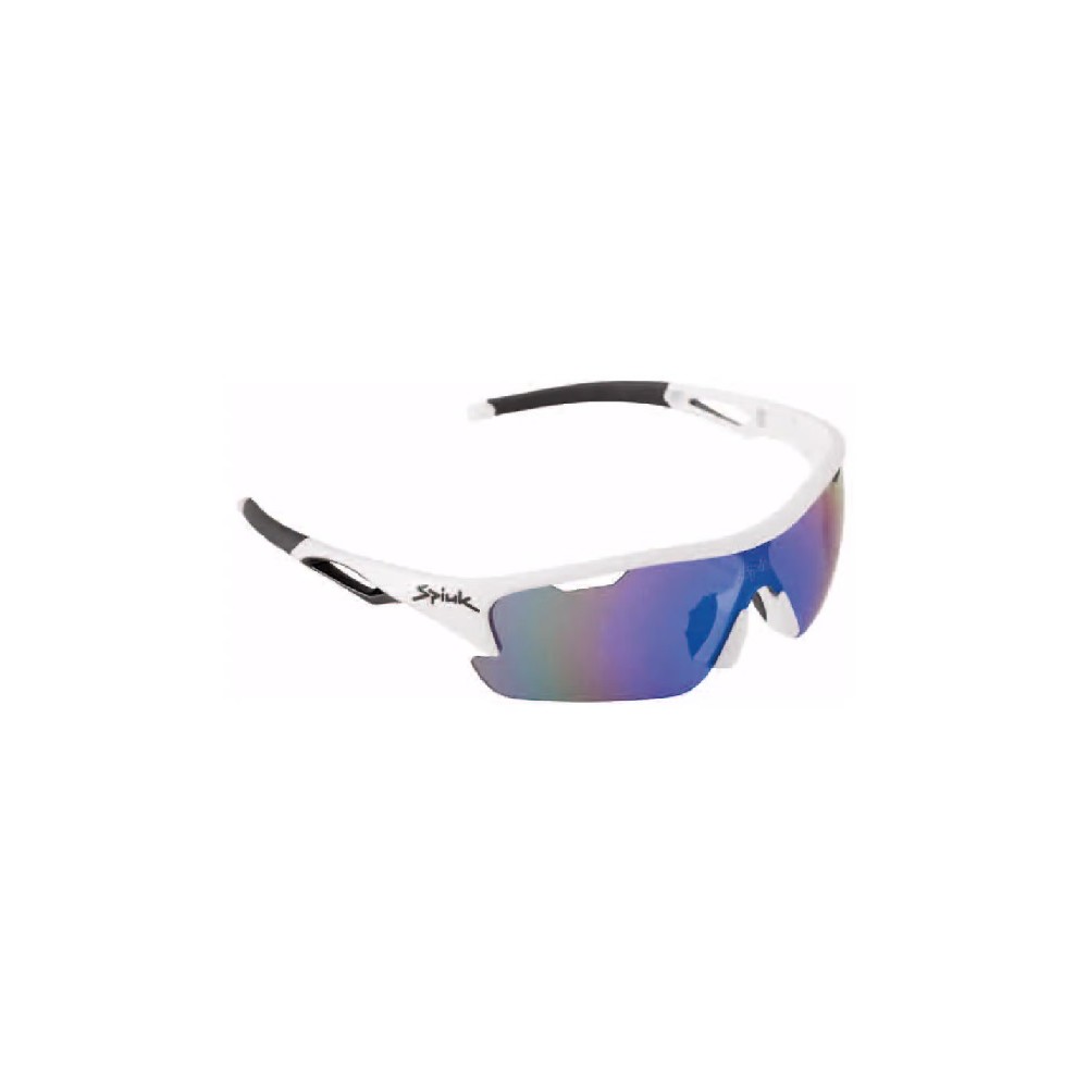 Gafas Spiuk Jifter blanco negro con lentes espejadas azul